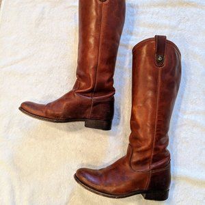 Frye Melissa Button Boot in Cognac Leather